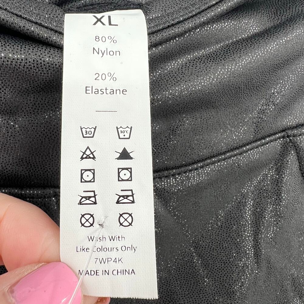 NEW HALARA XL SoftlyZero Faux Leather High Waisted Pocket Work Leggings shimmer - Picture 8 of 8